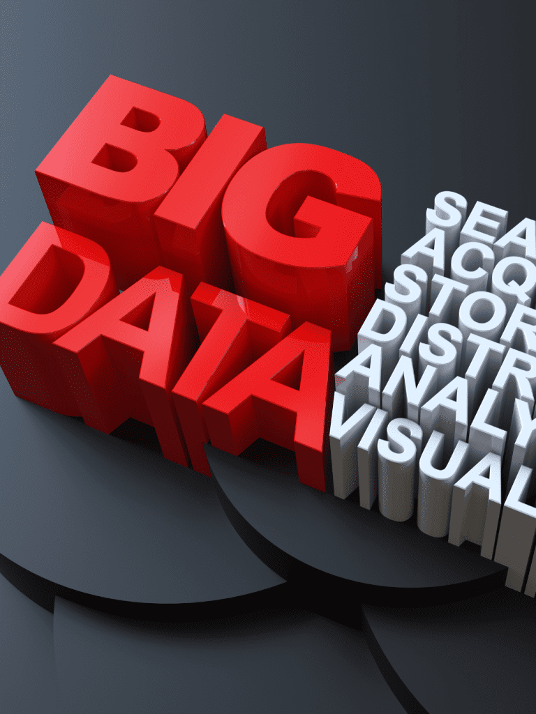 Imagen que puntualiza en letras rojas Big data